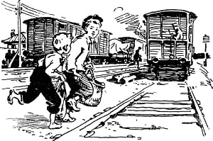Заставка к рассказу Аркадия Гайдара «Война и дети». Художник И. Ильинский, 1972