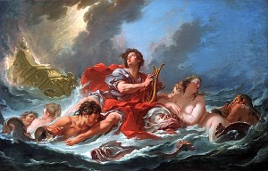 Арион, выносимый дельфином на берег, окруженный морскими божествами. Франсуа Буше, 1748