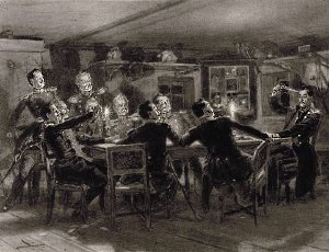 Фаталист. Иллюстрация К. Н. Савицкого к роману М. Ю. Лермонтова «Герой нашего времени»
