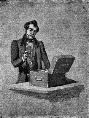 За то ж ей и имя дано, да: Аделаида Ивановна... Иллюстрация бар. М. Клодта (1902 г.) к комедии Н. В. Гоголя «Игроки»