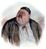 Иван Никифорович Довгогхун. Иллюстрация к «Повести о том, как поссорился Иван Иванович с Иваном Никифоровичем». Художник Боклевский Петр Михайлович, 1880-е-1890-е