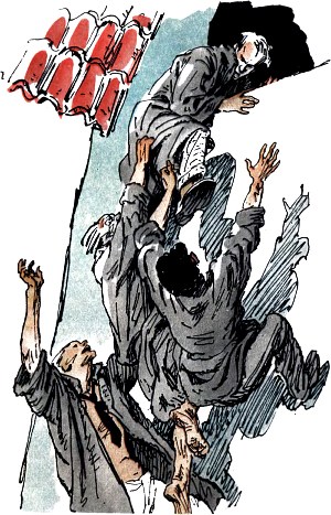 Лечебница Равино. Иллюстрация к научно-фантастическому роману А. Р. Беляева «Голова профессора Доуэля». Художник О. Коровин, 1963.