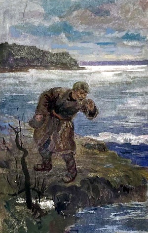 Иллюстрация к рассказу М. Горького «Кирилка». Художник М. П. Клячко, 1951 г.