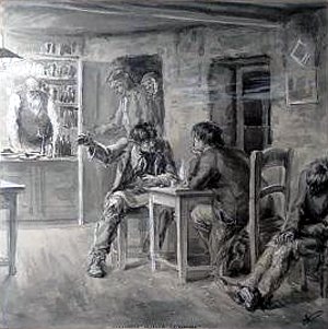 Кабак. Иллюстрация к рассказу М. Горького «Супруги Орловы». Художник А. Кучеренко, начало XX в.