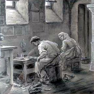Иллюстрация к рассказу М. Горького «Супруги Орловы». Художник А. Кучеренко, начало XX в.