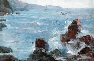 Море. Чайки. Художник Пшеничников Василий Сергеевич, 1948