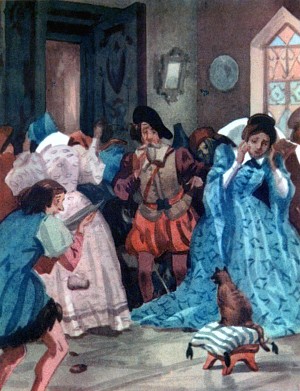 Иллюстрация к сказке братьев Гримм «Три счастливца». В. Н. Минаев, 1964 г.