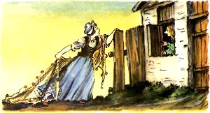 Эльза и Ганс. Иллюстрация В. Конашевича к сказке братьев Гримм «Умная Эльза»