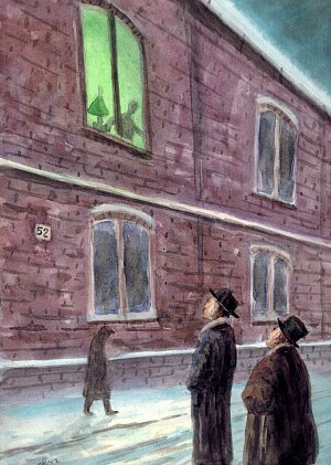 Иллюстрация В. М. Киркевича к рассказу А. Грина «Зеленая лампа»