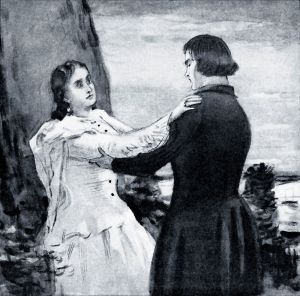 Катерина и Борис. Прощание. Иллюстрация С. В. Герасимова к пьесе Островского «Гроза»
