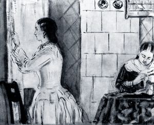 Никак, гроза?. Иллюстрация С. В. Герасимова к пьесе А. Н. Островского «Гроза»
