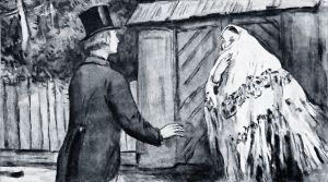 Борис и Варвара. Иллюстрация С. В. Герасимова к пьесе А. Н. Островского «Гроза»