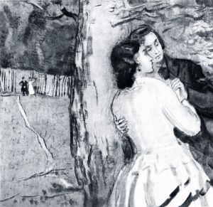 Катерина и Борис. Иллюстрация С. В. Герасимова к пьесе А. Н. Островского «Гроза»