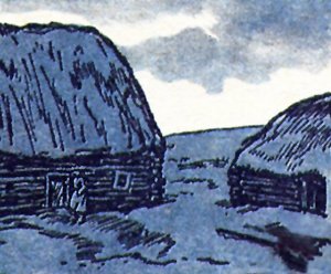 Двор Авдеевых. Иллюстрация Е.Е.Лансере к повести Л.Н.Толстого «Хаджи-Мурат»