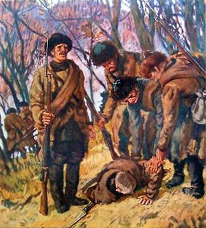Ранение Авдеева. Иллюстрация Е.Е.Лансере к повести Л.Н.Толстого «Хаджи-Мурат»