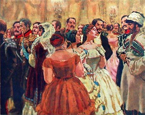 Хаджи-Мурат на вечере у Воронцова. Иллюстрация Е.Е.Лансере к повести Л.Н.Толстого «Хаджи-Мурат»