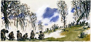 Рубка леса. Иллюстрация Е.Е.Лансере к повести Л.Н.Толстого «Хаджи-Мурат»