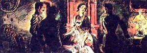 Игра в карты в доме Воронцова. Иллюстрация Е.Е.Лансере к повести Л.Н.Толстого «Хаджи-Мурат»