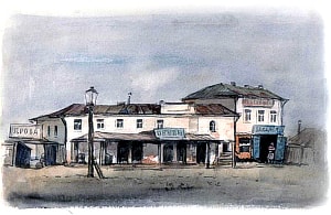 Заставка к рассказу А. П. Чехова «Хамелеон». Кукрыниксы, 1953 г.