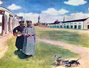 Иллюстрация Н. Н. Вышеславцева к рассказу Чехова «Хамелеон»