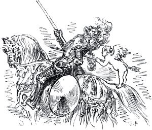 Часть вторая. Конец главы LVI. Иллюстрация Гюстава Доре (1832–1883) к «Дон-Кихоту» Мигеля де Сервантеса (1547-1616)