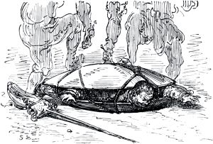 Часть вторая. Конец главы LIII. Иллюстрация Гюстава Доре (1832–1883) к «Дон-Кихоту» Мигеля де Сервантеса (1547-1616)