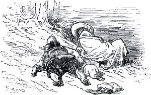 Часть вторая. Конец главы XIII. Иллюстрация Гюстава Доре (1832–1883) к «Дон-Кихоту» Мигеля де Сервантеса (1547-1616)