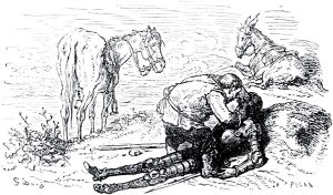 Конец главы XVIII. Иллюстрация Гюстава Доре (1832–1883) к «Дон-Кихоту» Мигеля де Сервантеса (1547-1616)