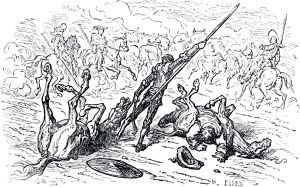 Часть вторая. Конец главы LVIII. Иллюстрация Гюстава Доре (1832–1883) к «Дон-Кихоту» Мигеля де Сервантеса (1547-1616)