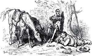 Конец главы XIX. Иллюстрация Гюстава Доре (1832–1883) к «Дон-Кихоту» Мигеля де Сервантеса (1547-1616)