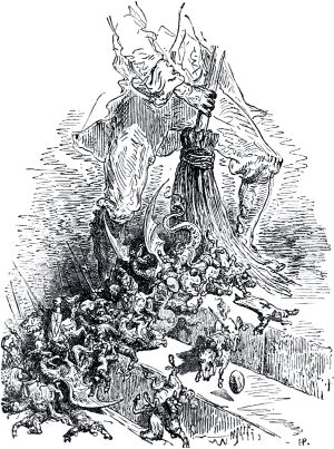 Конец главы VII. Иллюстрация Гюстава Доре (1832–1883) к «Дон-Кихоту» Мигеля де Сервантеса (1547-1616)