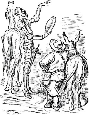Шлем Мамбрэна. Иллюстрация Гюстава Доре (1832–1883) к «Дон-Кихоту» Мигеля де Сервантеса (1547-1616)