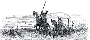 Глава VIII, о том, что случилось с Дон-Кихотом в то время, когда он отправился лицезреть даму своего сердца — Дульцинею Тобосскую. Иллюстрация Гюстава Доре (1832–1883) к «Дон-Кихоту» Мигеля де Сервантеса (1547-1616)