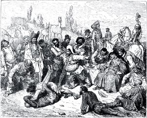 Драка Дон-Кихота с пастухом. Иллюстрация Гюстава Доре (1832–1883) к «Дон-Кихоту» Мигеля де Сервантеса (1547-1616)