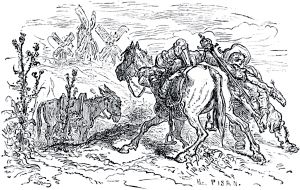 Конец главы VIII. Иллюстрация Гюстава Доре (1832–1883) к «Дон-Кихоту» Мигеля де Сервантеса (1547-1616)