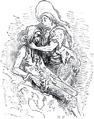 Конец главы XI. Иллюстрация Гюстава Доре (1832–1883) к «Дон-Кихоту» Мигеля де Сервантеса (1547-1616)