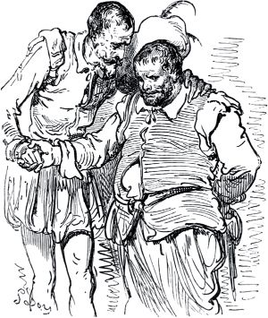 Часть вторая. Конец главы LXVIII. Иллюстрация Гюстава Доре (1832–1883) к «Дон-Кихоту» Мигеля де Сервантеса (1547-1616)