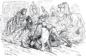 Дон-Кихот и бискаец. Иллюстрация Гюстава Доре (1832–1883) к «Дон-Кихоту» Мигеля де Сервантеса (1547-1616)