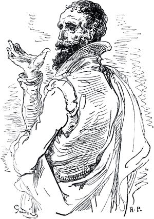 Часть вторая. Конец главы LIX. Иллюстрация Гюстава Доре (1832–1883) к «Дон-Кихоту» Мигеля де Сервантеса (1547-1616)