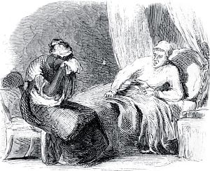 А один раз я не вытерпела, задремала, Господи, как он меня разбранил, сказал, что продаст меня самому злому господину, какой только найдется. Иллюстрация к роману Гарриет Бичер-Стоу «Хижина дяди Тома». Хамматт Биллингс, 1853