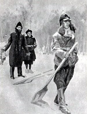 Повернулся и пошел к своим. Иллюстрация к роману Н. Островского «Как закалялась сталь». Художник Е. Кибрик, 1973