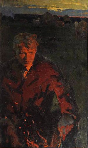С. А. Есенин в ночном. Художник В. В. Руднев 1960-е гг.