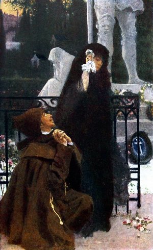 Каменный гость. Дон Жуан и донна Анна. Художник И. Е. Репин. 1885 г.