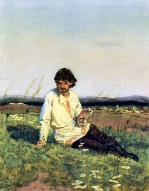 Иллюстрация к сказу П. Бажова «Каменный цветок». Художник О. Коровин, 1956