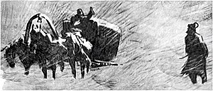 Глава 2. «Вожатый». «Гей, добрый человек! – закричал ему ямщик. – Скажи, не знаешь ли, где дорога?». Иллюстрация Герасимова к «Капитанской дочке» Пушкина