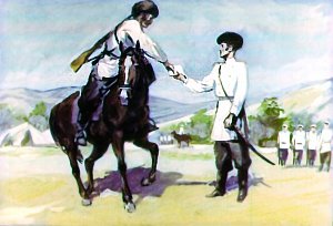 Иллюстрация Г. Балашова к рассказу Л. Н. Толстого «Кавказский пленник»