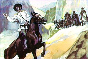 Вынимай ружье! Иллюстрация Г. Балашова к рассказу Л. Н. Толстого «Кавказский пленник»