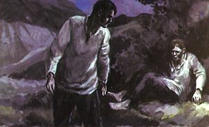 Так я же один уйду, — прощай! Иллюстрация Г. Балашова к рассказу Л. Н. Толстого «Кавказский пленник»