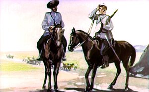 Жилин и Костылин. Иллюстрация Г. Балашова к рассказу Л. Н. Толстого «Кавказский пленник»