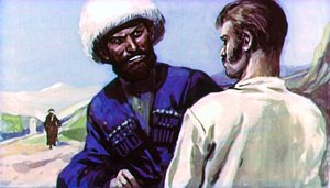 Абдул и Жилин. Иллюстрация Г. Балашова к рассказу Л. Н. Толстого «Кавказский пленник»